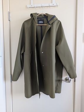 Zara Rubberized Parka ZW Collection Size S